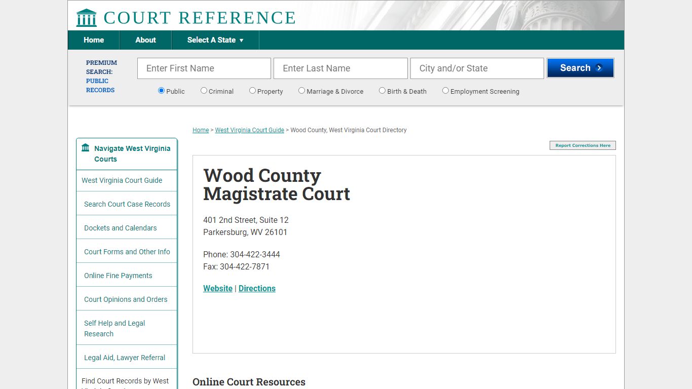 Wood County Magistrate Court - Court Records Directory